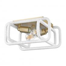  6085-FM BCB-WR - Camden BCB 2 Light Flush Mount in Brushed Champagne Bronze with Bleached White Raphia Rope Shade